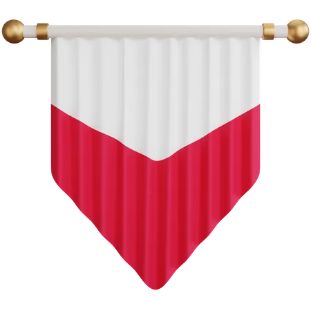 Polen Flagge  3D Icon