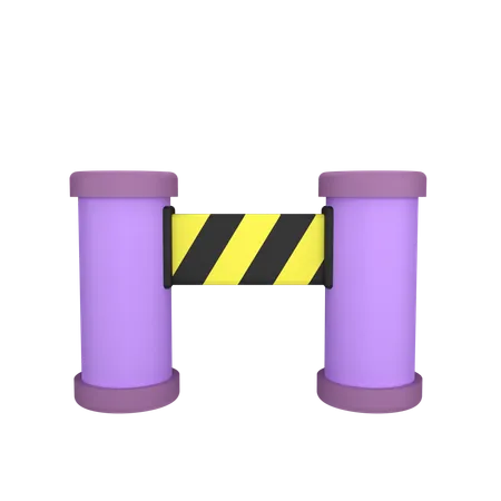Police Barrier  3D Icon