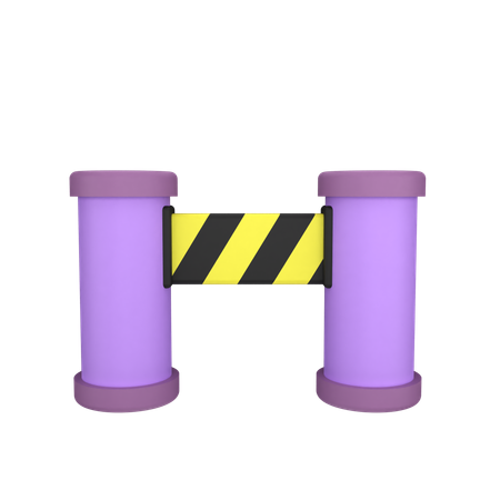 Police Barrier  3D Icon