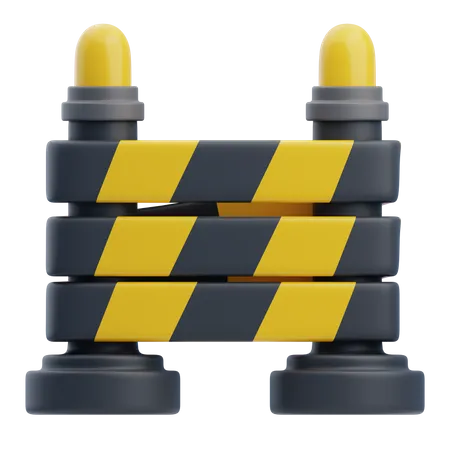 Police Barrier  3D Icon