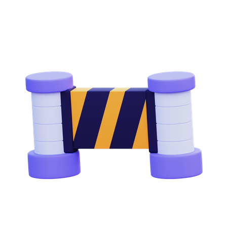 Police Barrier  3D Icon