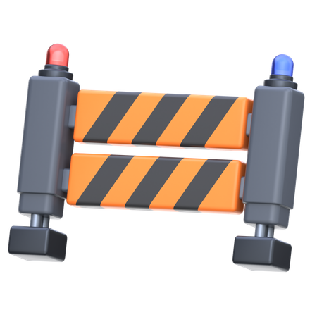 Police Barrier  3D Icon