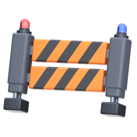 Police Barrier  3D Icon