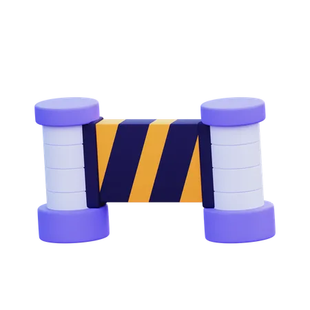Police Barrier  3D Icon