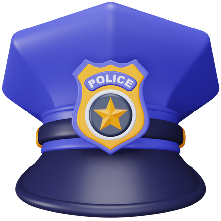 Police Cap  3D Icon