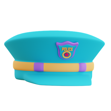 Police Cap  3D Icon