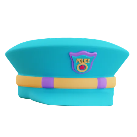 Police Cap  3D Icon