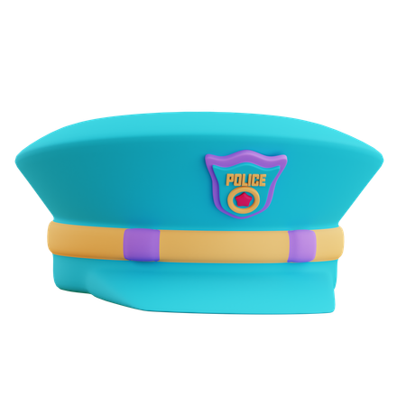 Police Cap  3D Icon