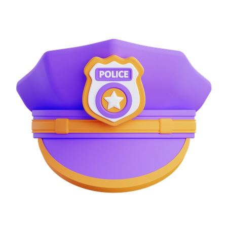 Police Cap 3D Icon