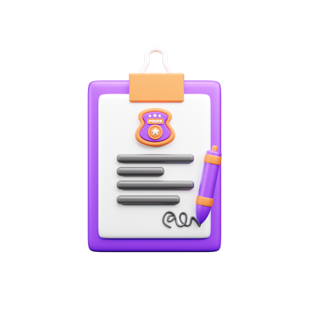 Police Certificate  3D Icon