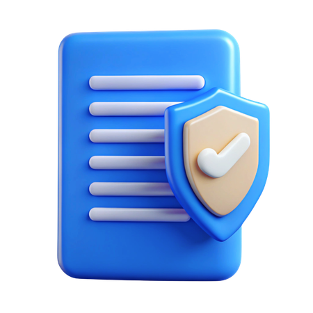Document de police d'assurance  3D Icon