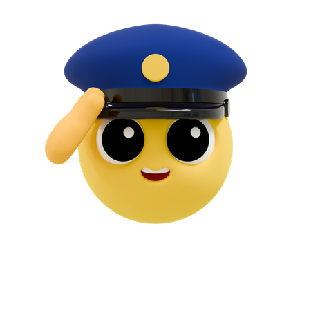 Police Emoji Officer Saluting  3D Icon