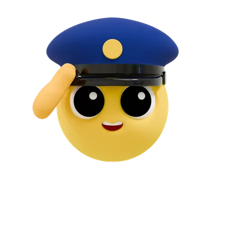 Police Emoji Officer Saluting  3D Icon