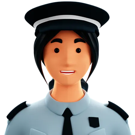 Police Female  3D Icon