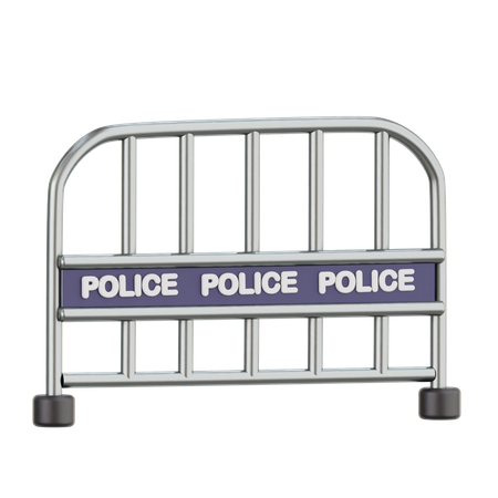 警察フェンス  3D Icon