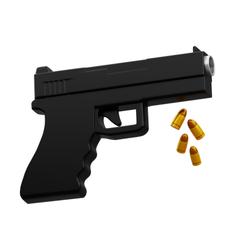 Police Handgun  3D Icon