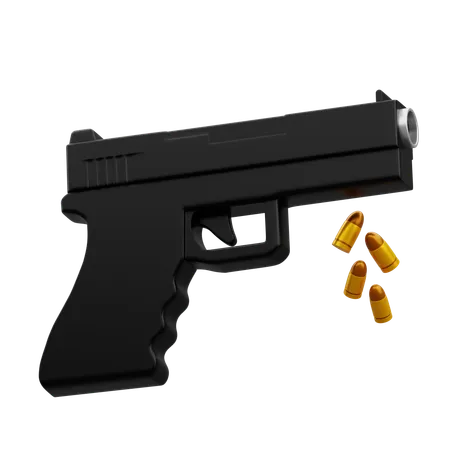 Police Handgun  3D Icon