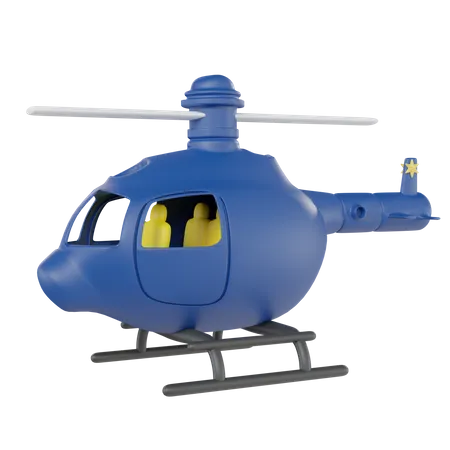 Police Helicopter  3D Icon