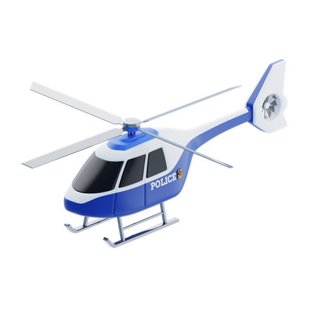 Police Helicopter  3D Icon