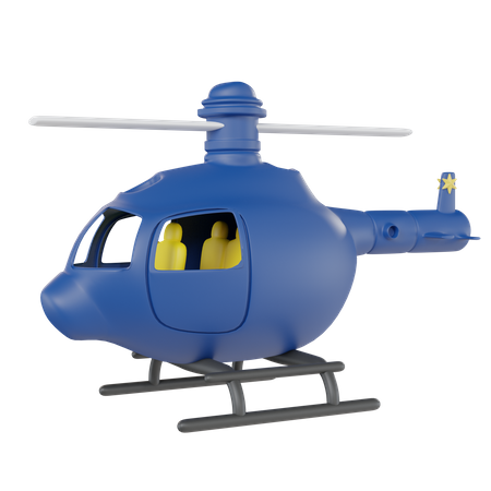 Police Helicopter  3D Icon