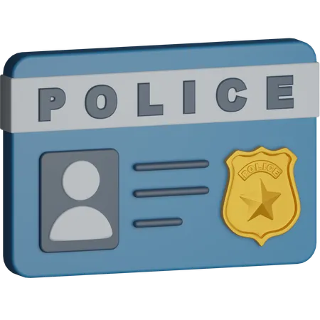 警察身分証明書  3D Icon