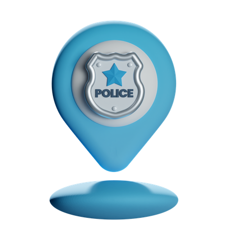 Police Location Pin  3D Icon