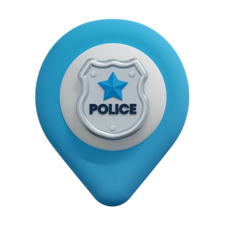 Police Location Pin  3D Icon