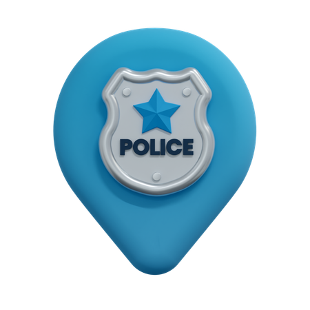 Police Location Pin  3D Icon