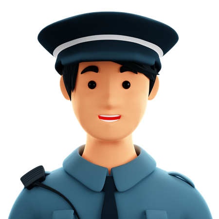 Police Male  3D Icon
