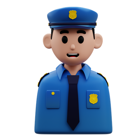 Police man character  3D Icon