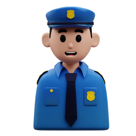 Police man character  3D Icon