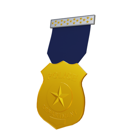 警察メダル  3D Icon
