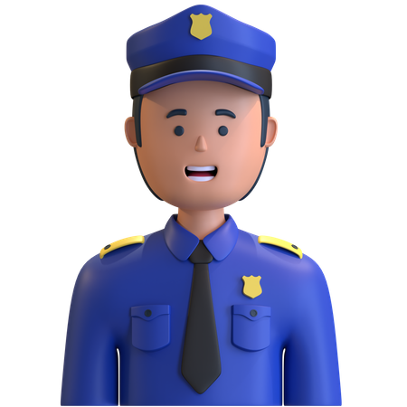 Police officer 3D Illustration