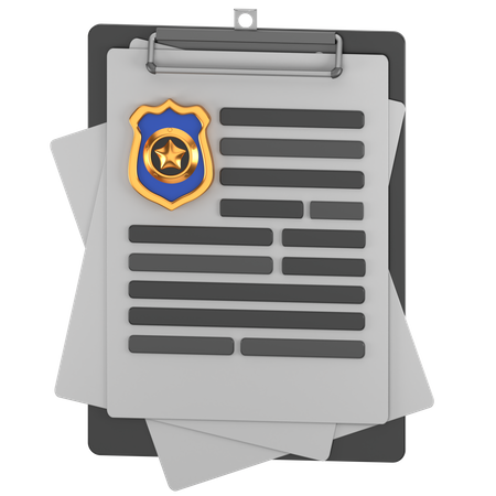 Police Record  3D Icon