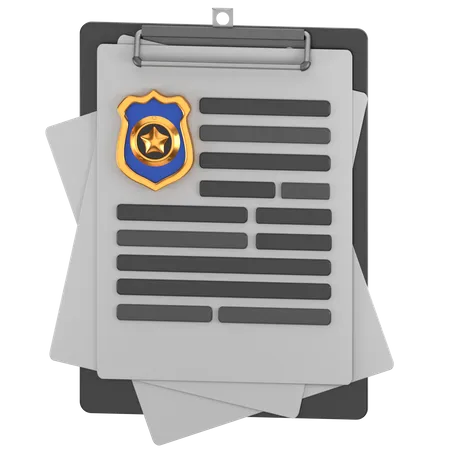 Police Record  3D Icon