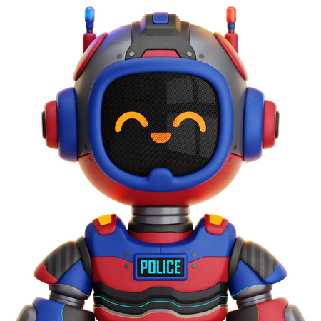 Police Robot  3D Icon