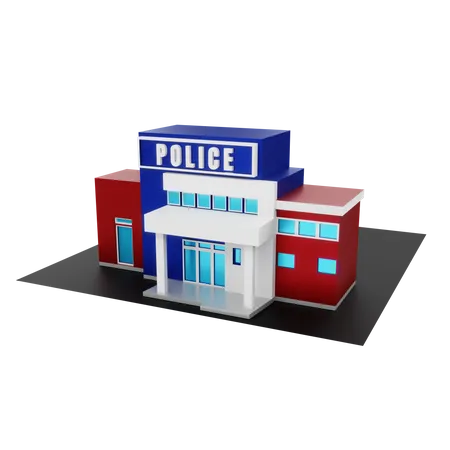 Police Station  3D Illustration