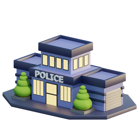 Police Station 3D Icon