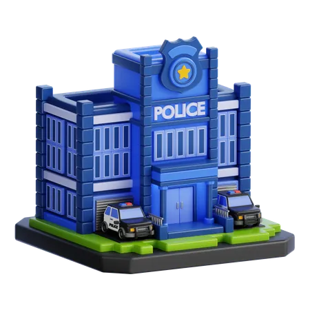 POLICE STATION BUILDING  3D Icon