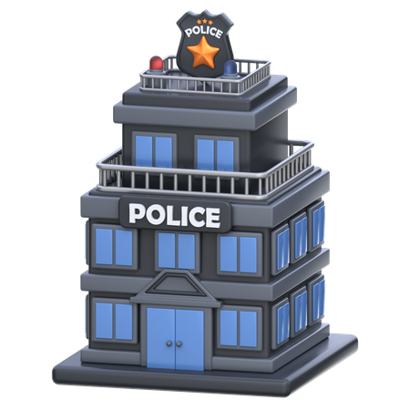 Police station building  3D Icon