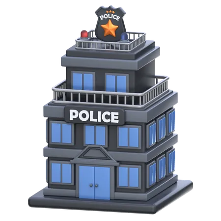 Police station building  3D Icon