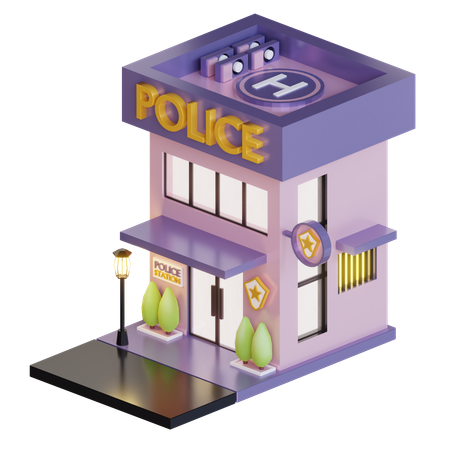 Police Station Building  3D Icon