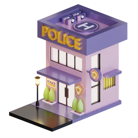 Police Station Building  3D Icon