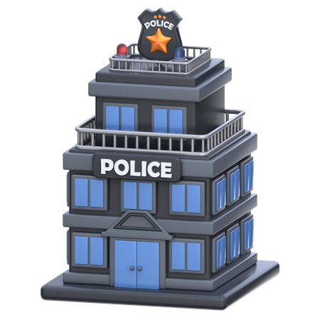 Police station building  3D Icon