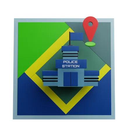 Police Station Location  3D Icon