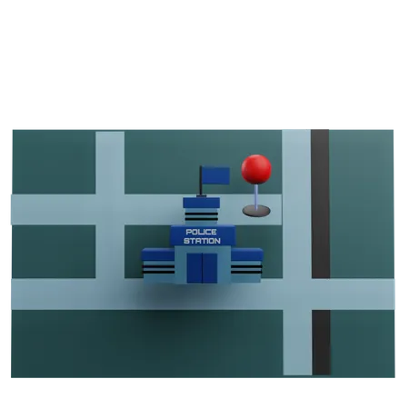 Police Station Location  3D Icon