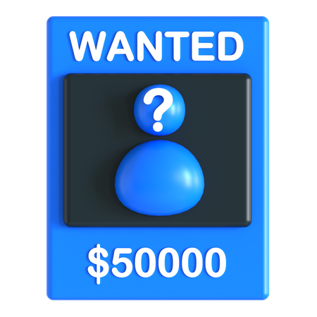 Police Wanted Poster  3D Icon