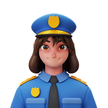 Police Woman 3D Illustration