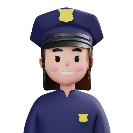 Police Woman  3D Icon