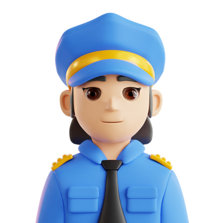 女性警察官のアバター  3D Icon